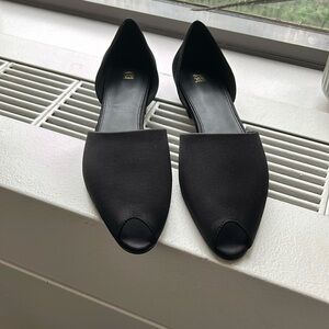 TOTEME beautiful satin peep toe flats, size 38